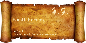 Handl Ferenc névjegykártya